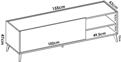 Foto 4 | Mueble de TV Alterego con 1 Puerta Abatible de Madera Industrializada