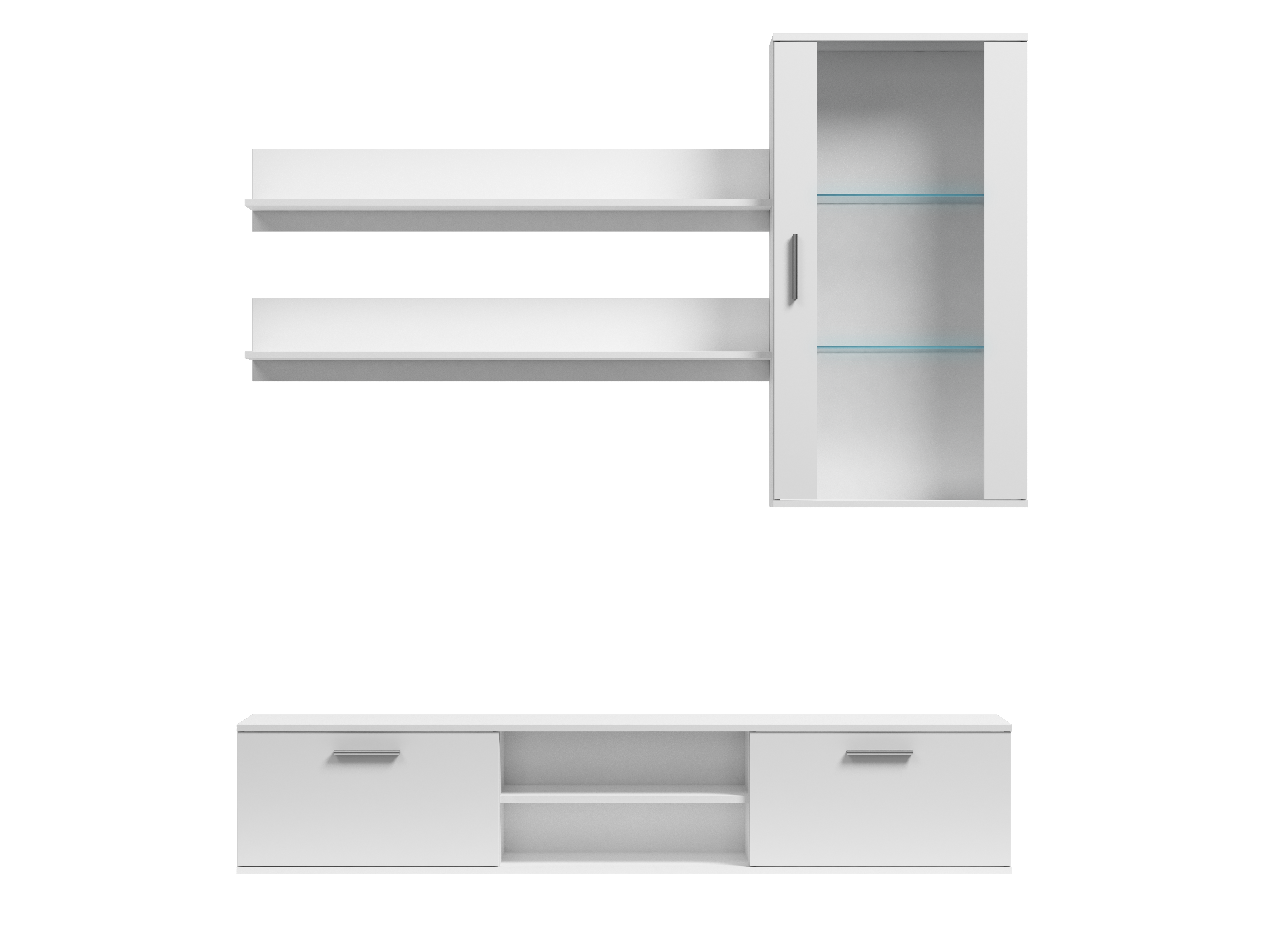 Foto 2 pulgar | Mueble De Tv Color Blanco De 2 Partes Para Tv De Hasta 75 Pulgadas Con Estructura De Madera Industrial
