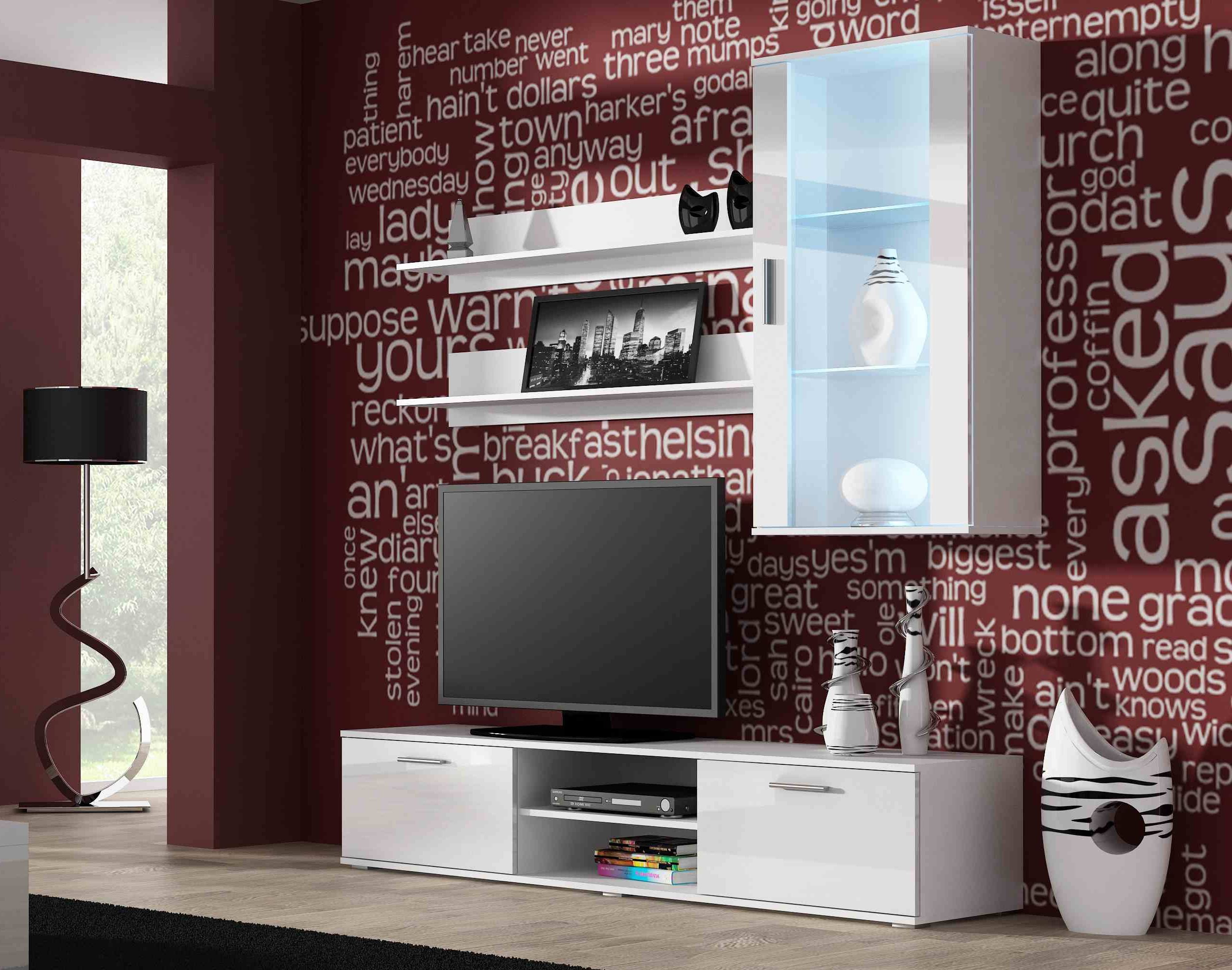 Foto 3 pulgar | Mueble De Tv Color Blanco De 2 Partes Para Tv De Hasta 75 Pulgadas Con Estructura De Madera Industrial