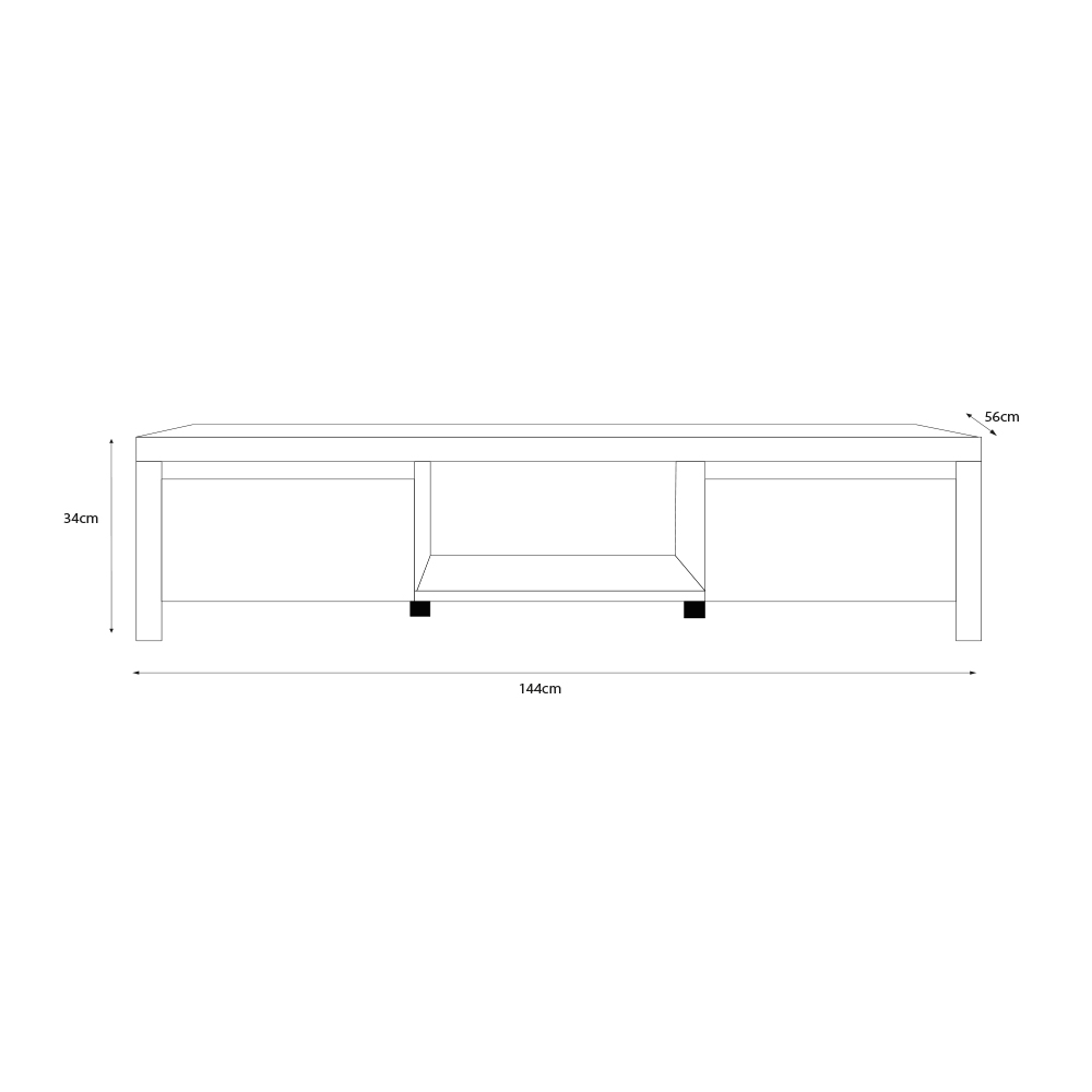 Foto 3 pulgar | Mueble De Tv Color Madera Y Blanco Con 2 Cajones Y 1 Hueco Para Almacenamiento 144 Cm (ancho) *56 Cm (profundo)