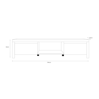 Foto 2 | Mueble De Tv Color Madera Y Blanco Con 2 Cajones Y 1 Hueco Para Almacenamiento 144 Cm (ancho) *56 Cm (profundo)