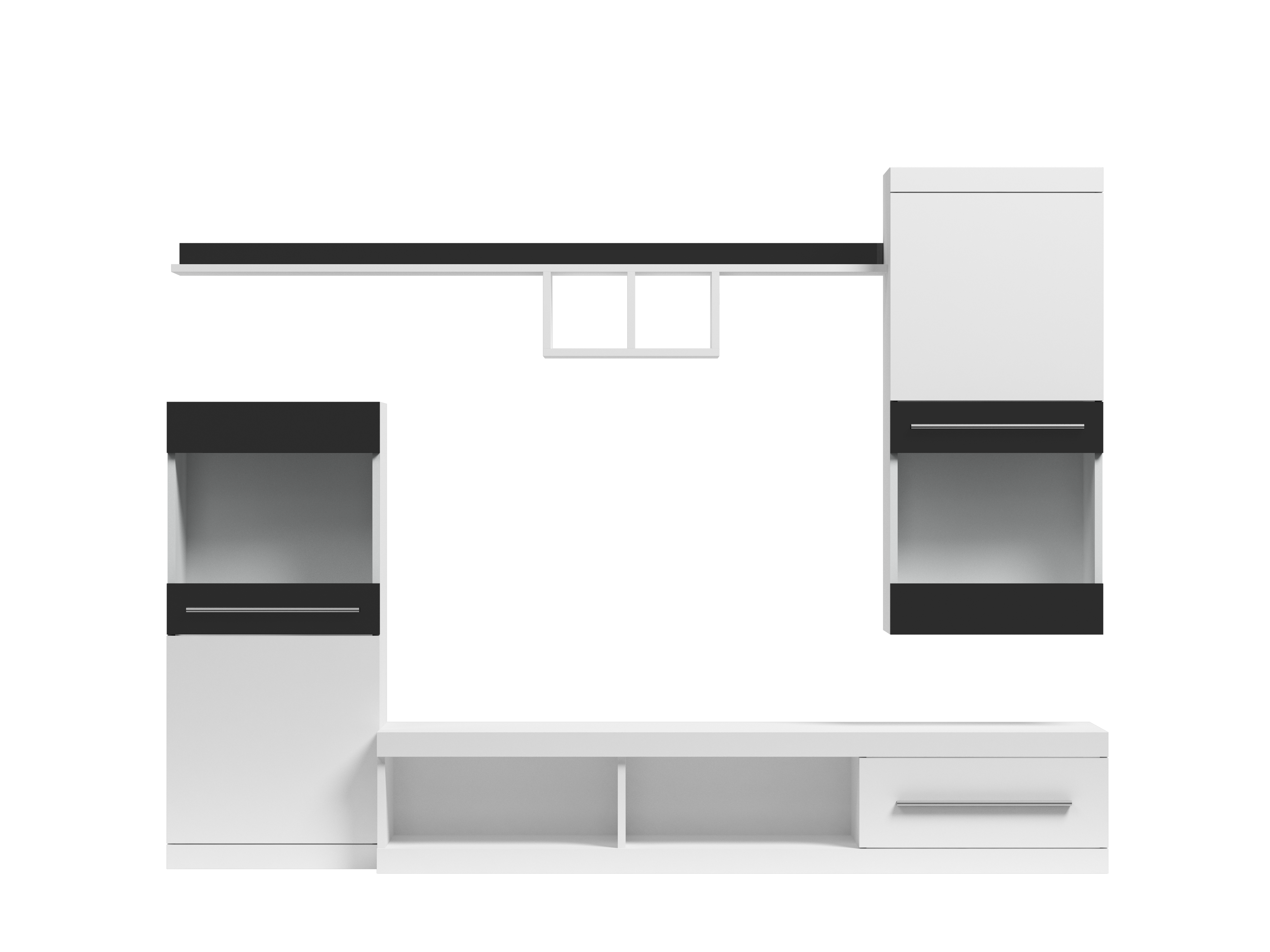 Foto 2 pulgar | Mueble De Tv Color Blanco Y Negro De 2 Partes Para Tv De Hasta 75 Pulgadas Con Estructura De Madera Industrial