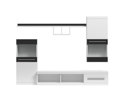 Foto 1 | Mueble De Tv Color Blanco Y Negro De 2 Partes Para Tv De Hasta 75 Pulgadas Con Estructura De Madera Industrial