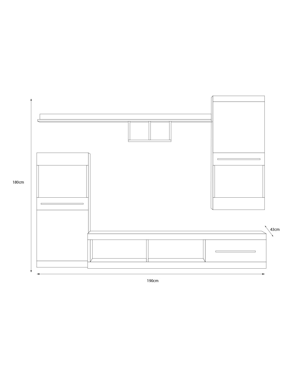 Foto 3 pulgar | Mueble De Tv Color Blanco Y Negro De 2 Partes Para Tv De Hasta 75 Pulgadas Con Estructura De Madera Industrial