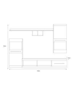 Foto 2 | Mueble De Tv Color Blanco Y Negro De 2 Partes Para Tv De Hasta 75 Pulgadas Con Estructura De Madera Industrial