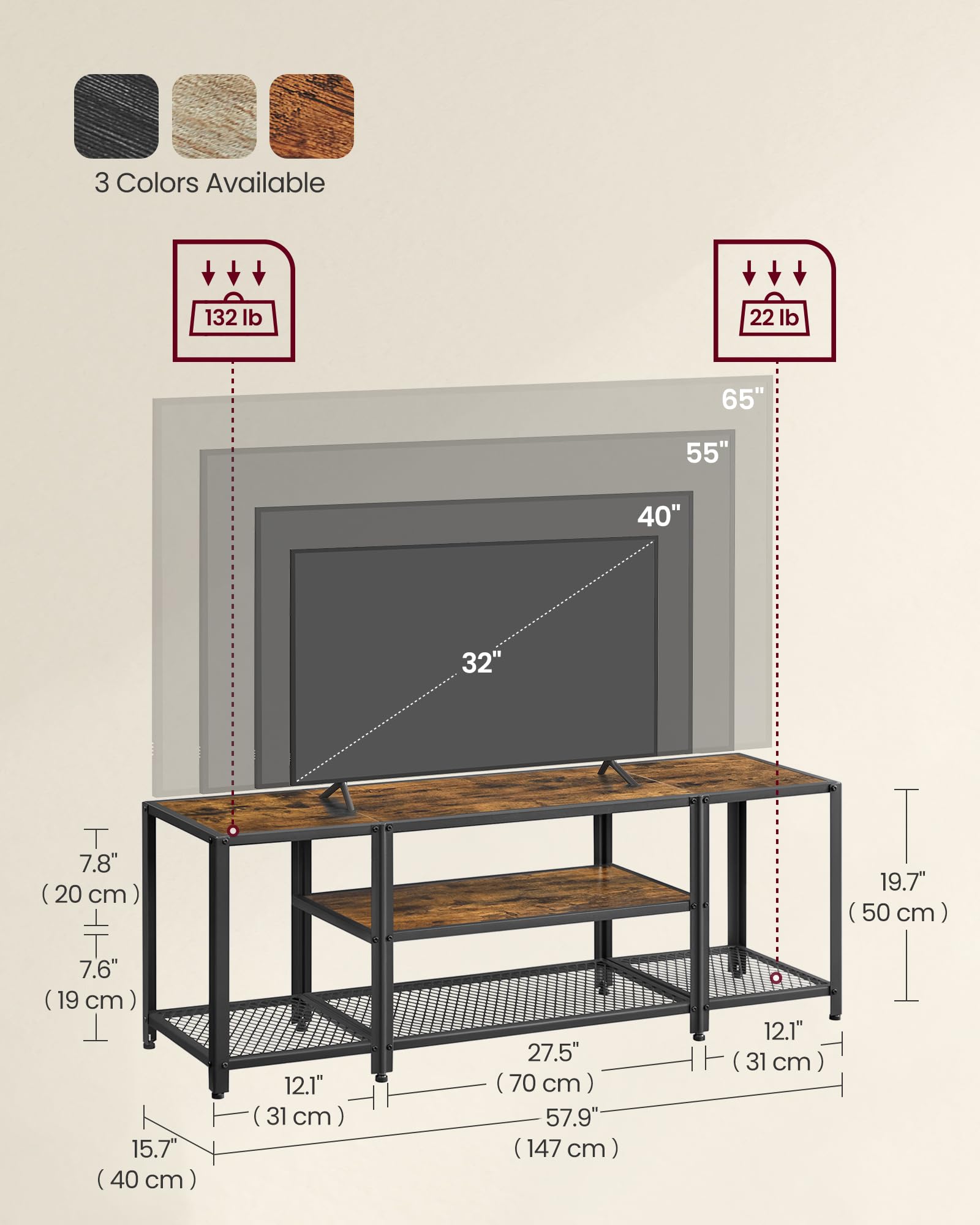 Foto 6 | Mesa para Tv Vasagle Marrón