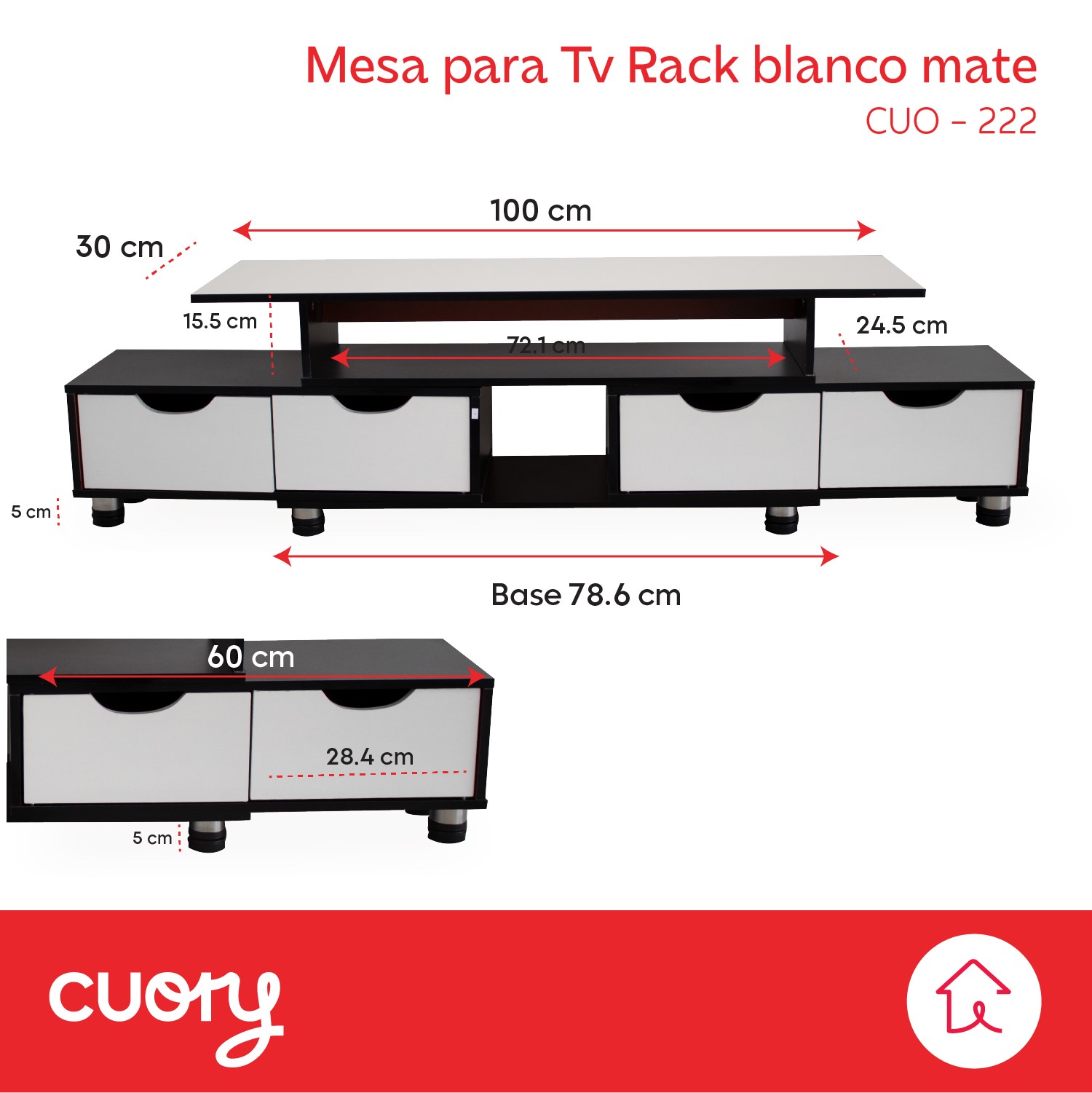 Foto 3 pulgar | Mesa para Tv Cuory Minimalista