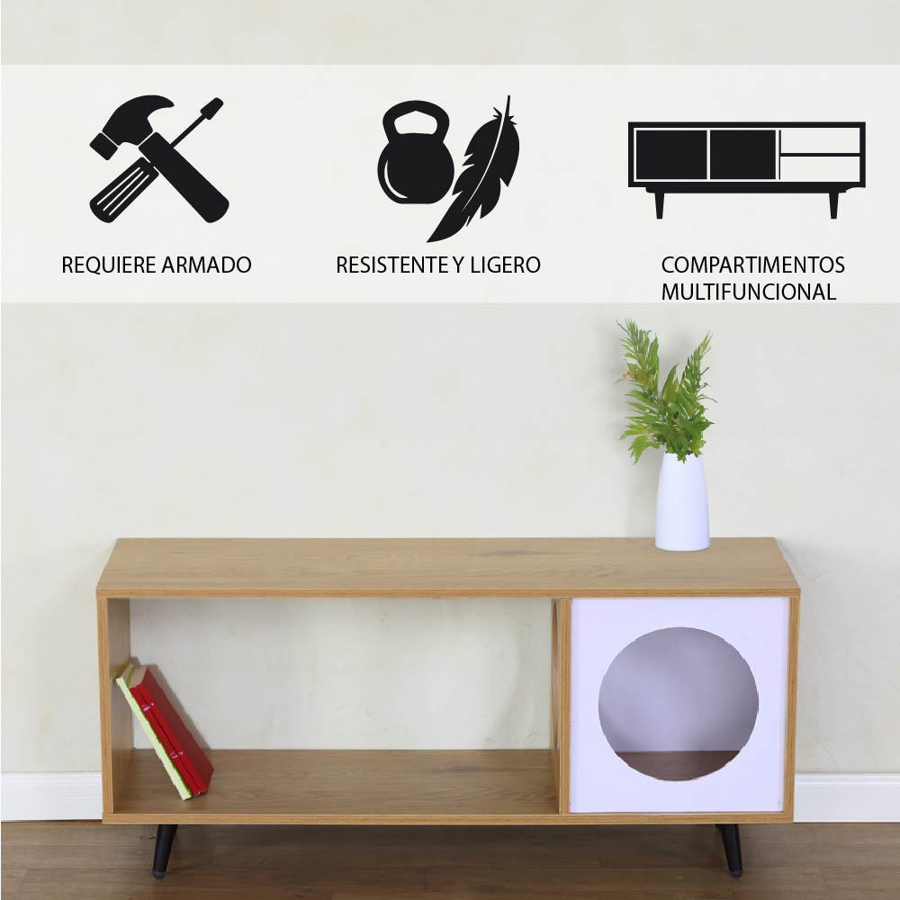 Foto 4 pulgar | Ilios Innova | Mueble Para Tv Con Espacio Para Mascota Y Almacenaje, Mueble Versátil Y Funcional Para Tu Hogar