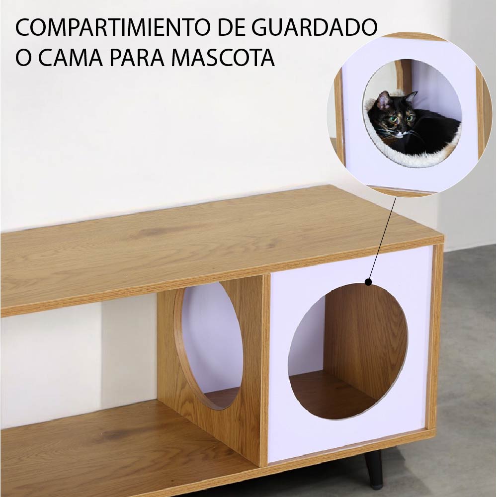Foto 9 pulgar | Ilios Innova | Mueble Para Tv Con Espacio Para Mascota Y Almacenaje, Mueble Versátil Y Funcional Para Tu Hogar
