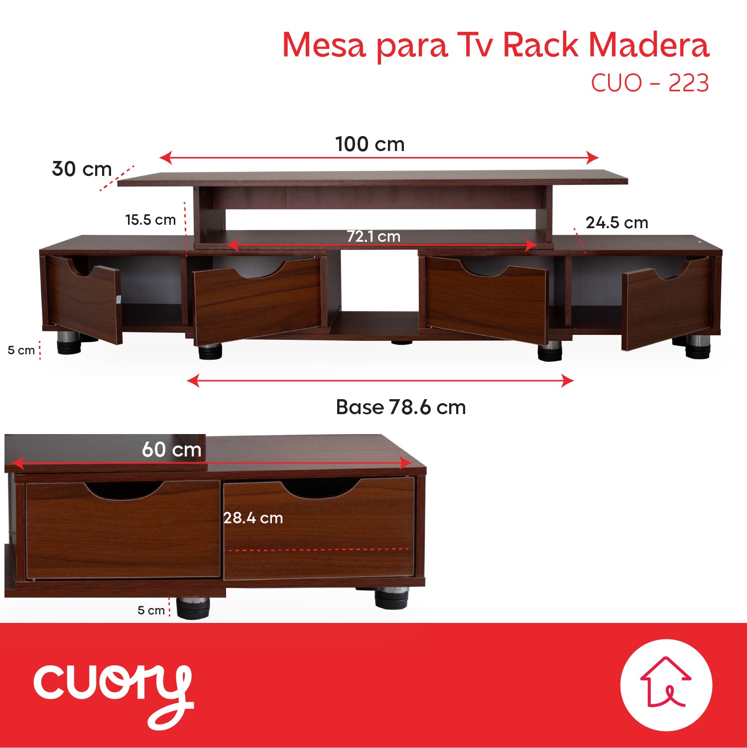 Foto 3 pulgar | Mesa para Tv Cuory Minimalista