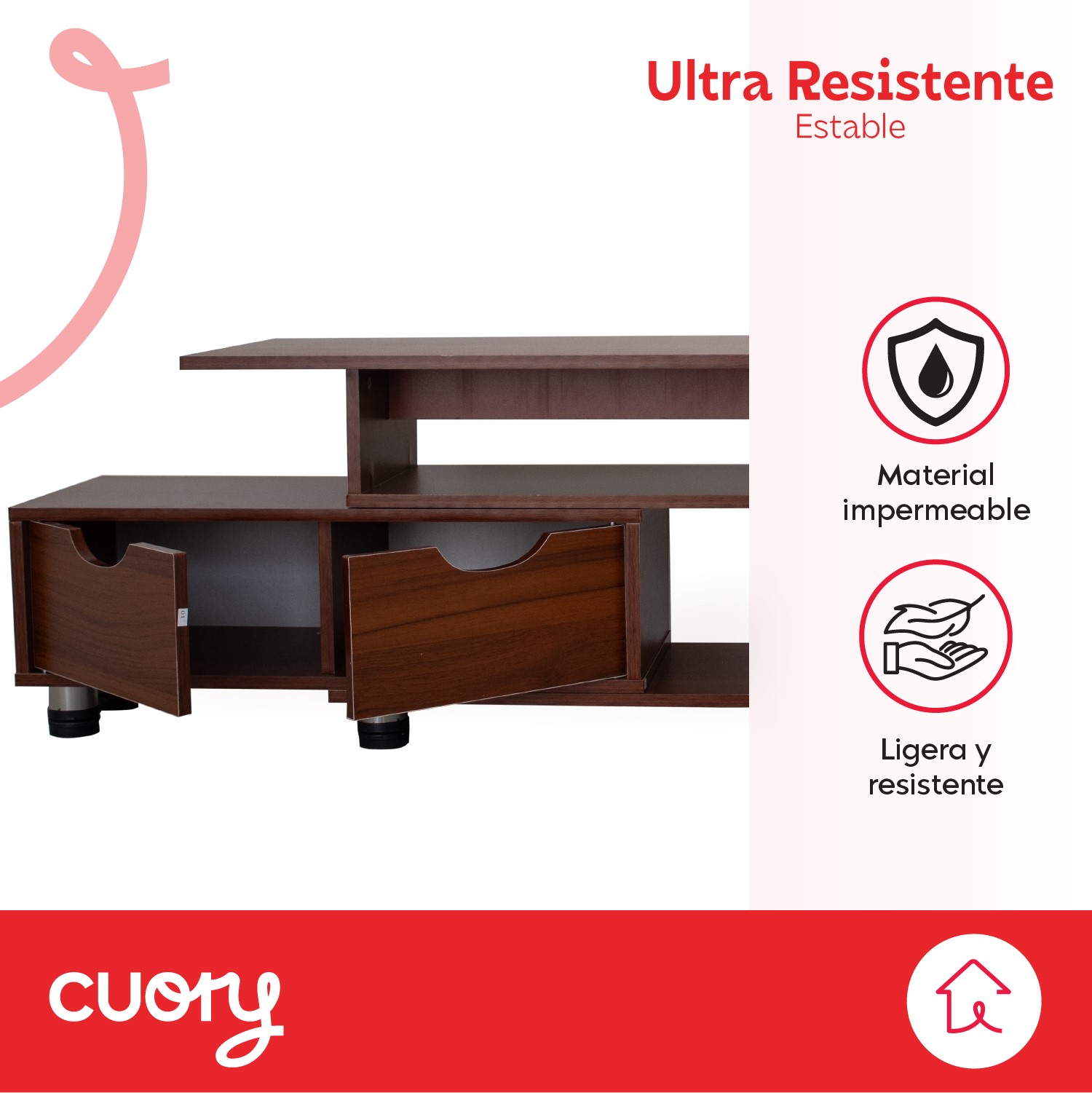 Foto 4 pulgar | Mesa para Tv Cuory Minimalista
