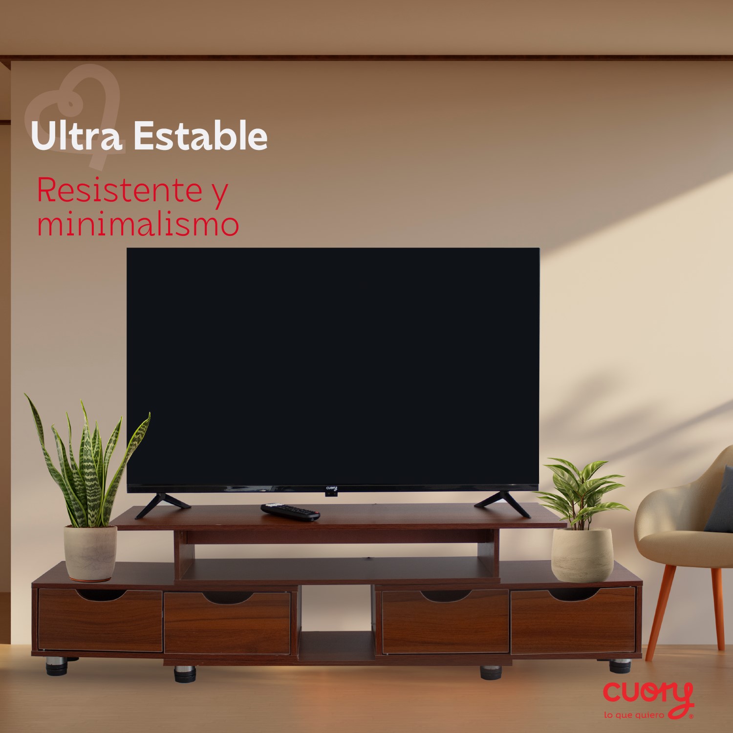 Foto 6 pulgar | Mesa para Tv Cuory Minimalista