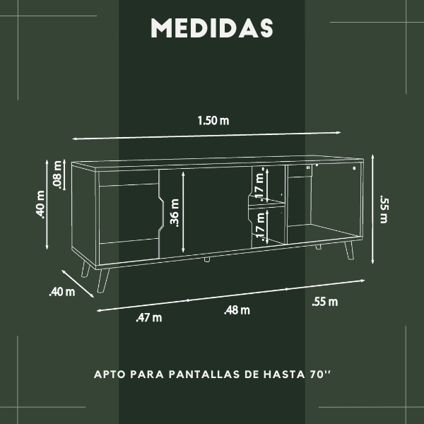 Foto 7 pulgar | Mueble De Tv Prime, Moru, Blanco