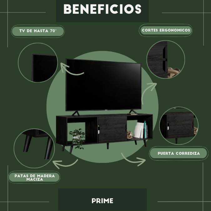 Foto 6 pulgar | Mueble De Tv Prime, Moru, Anahuac