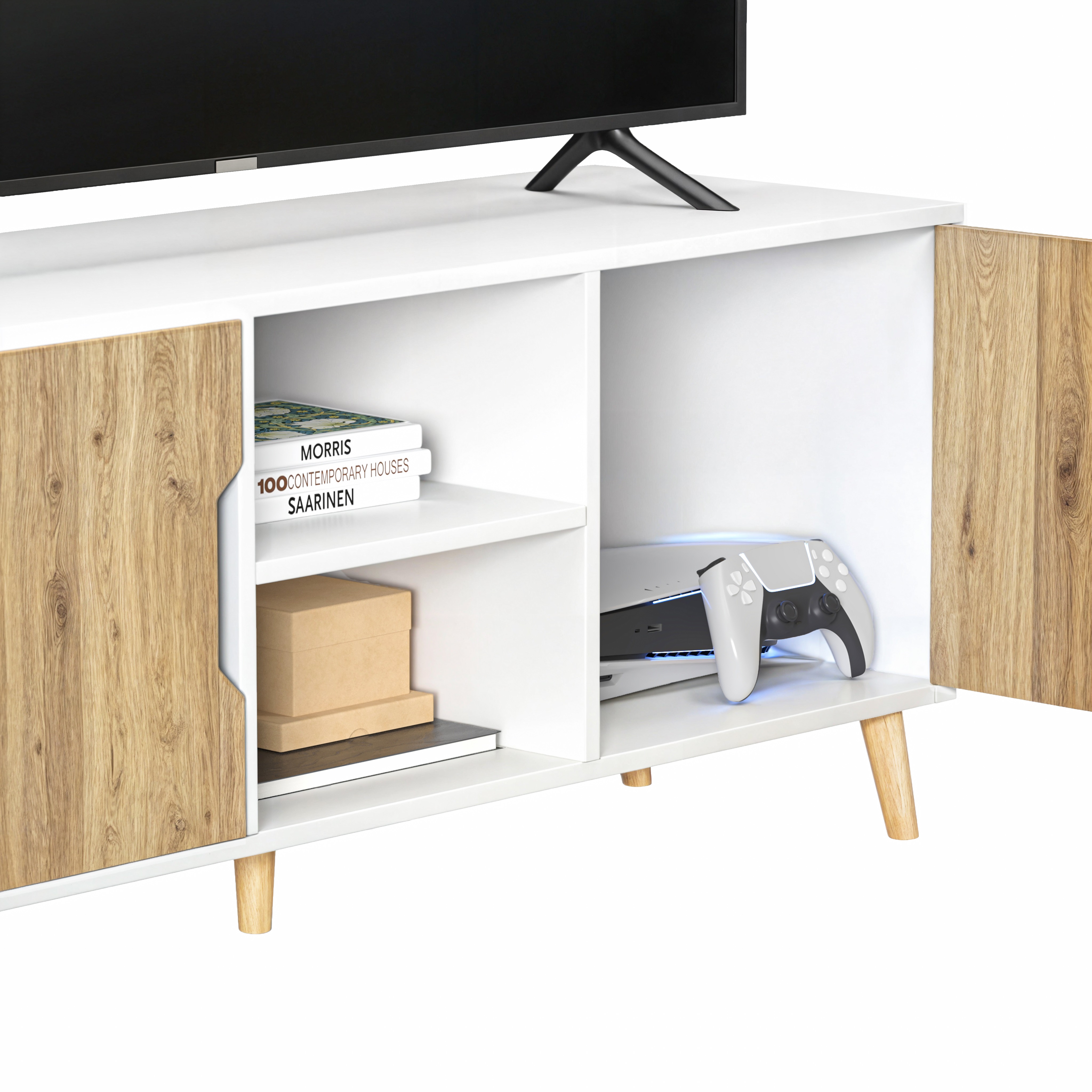 Foto 4 pulgar | Mueble De Tv Full, Moru, Blanco