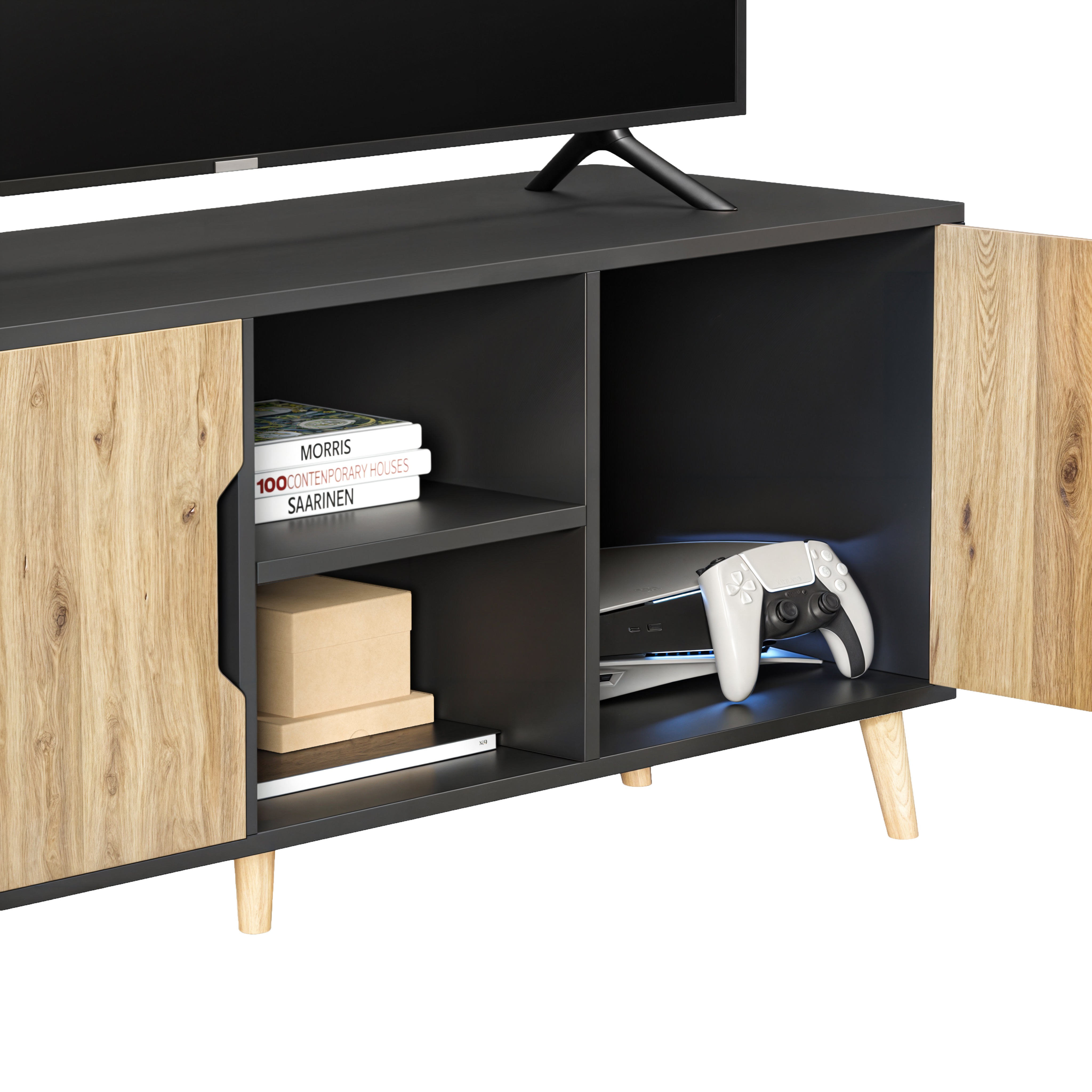 Foto 4 pulgar | Mueble De Tv Full, Moru, Negro