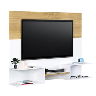 Foto 1 | Mueble De Tv Panel Dúo, Moru, Blanco Y Roble