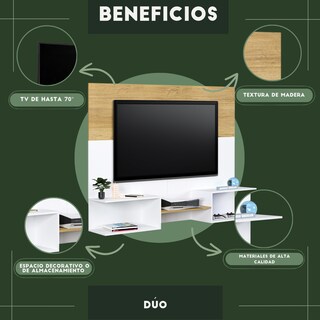 Foto 6 | Mueble De Tv Panel Dúo, Moru, Blanco Y Roble