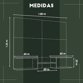 Foto 7 | Mueble De Tv Panel Dúo, Moru, Blanco Y Roble