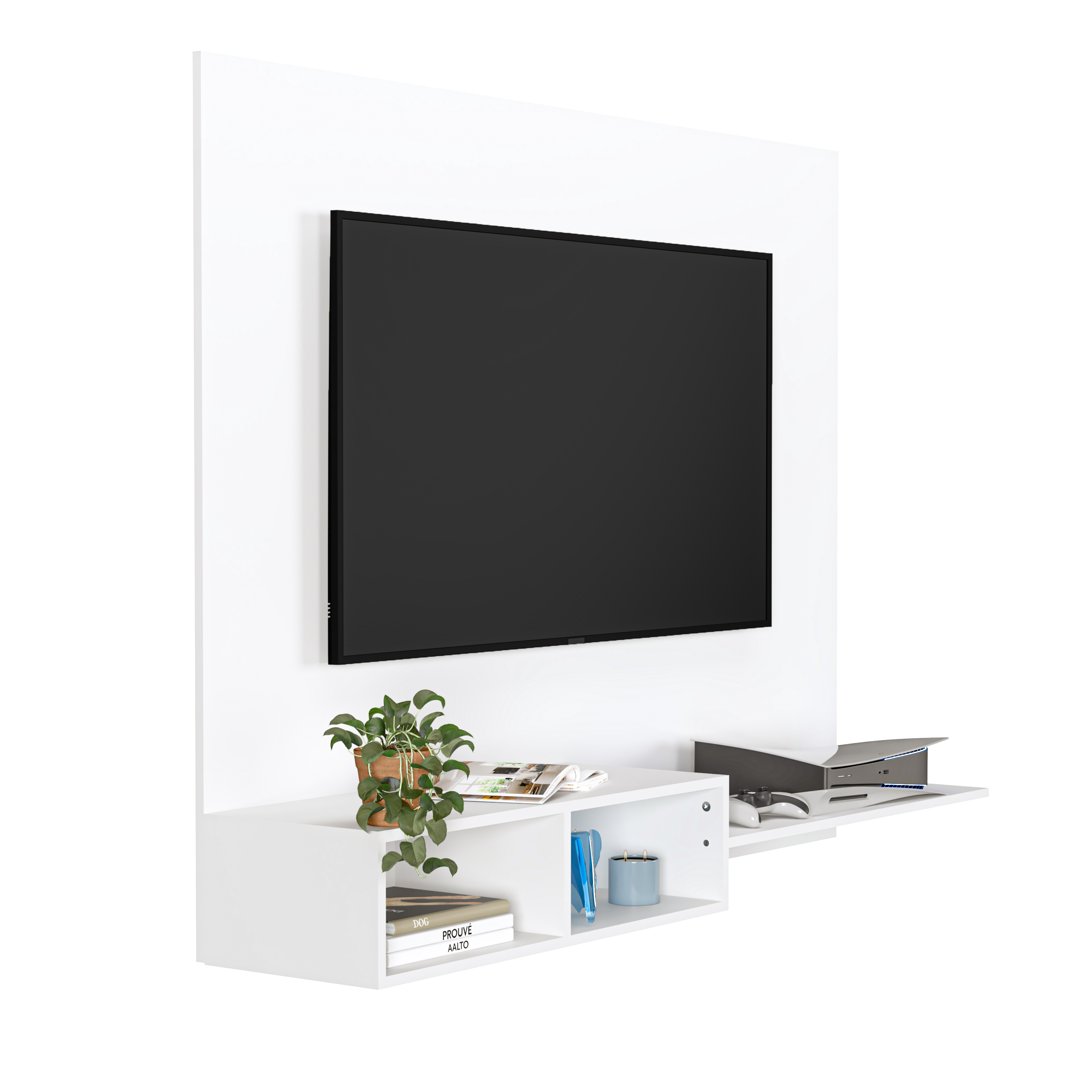 Foto 2 pulgar | Mueble De Tv Panel Panorama, Moru, Blanco