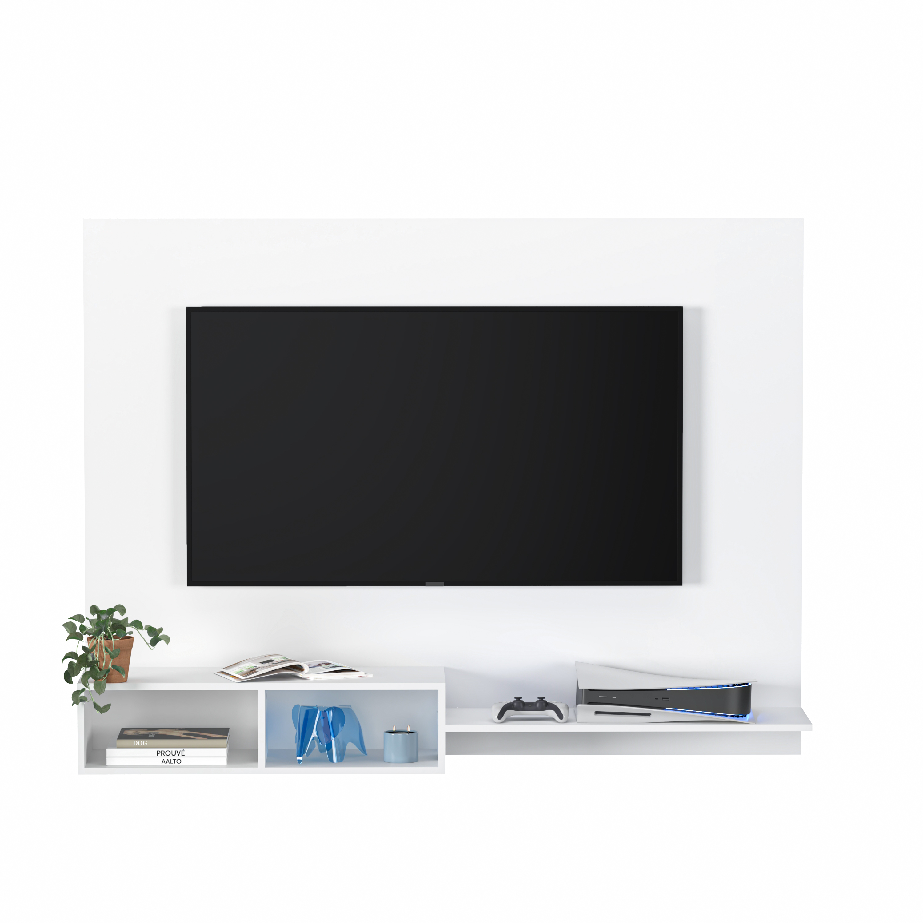 Foto 3 pulgar | Mueble De Tv Panel Panorama, Moru, Blanco
