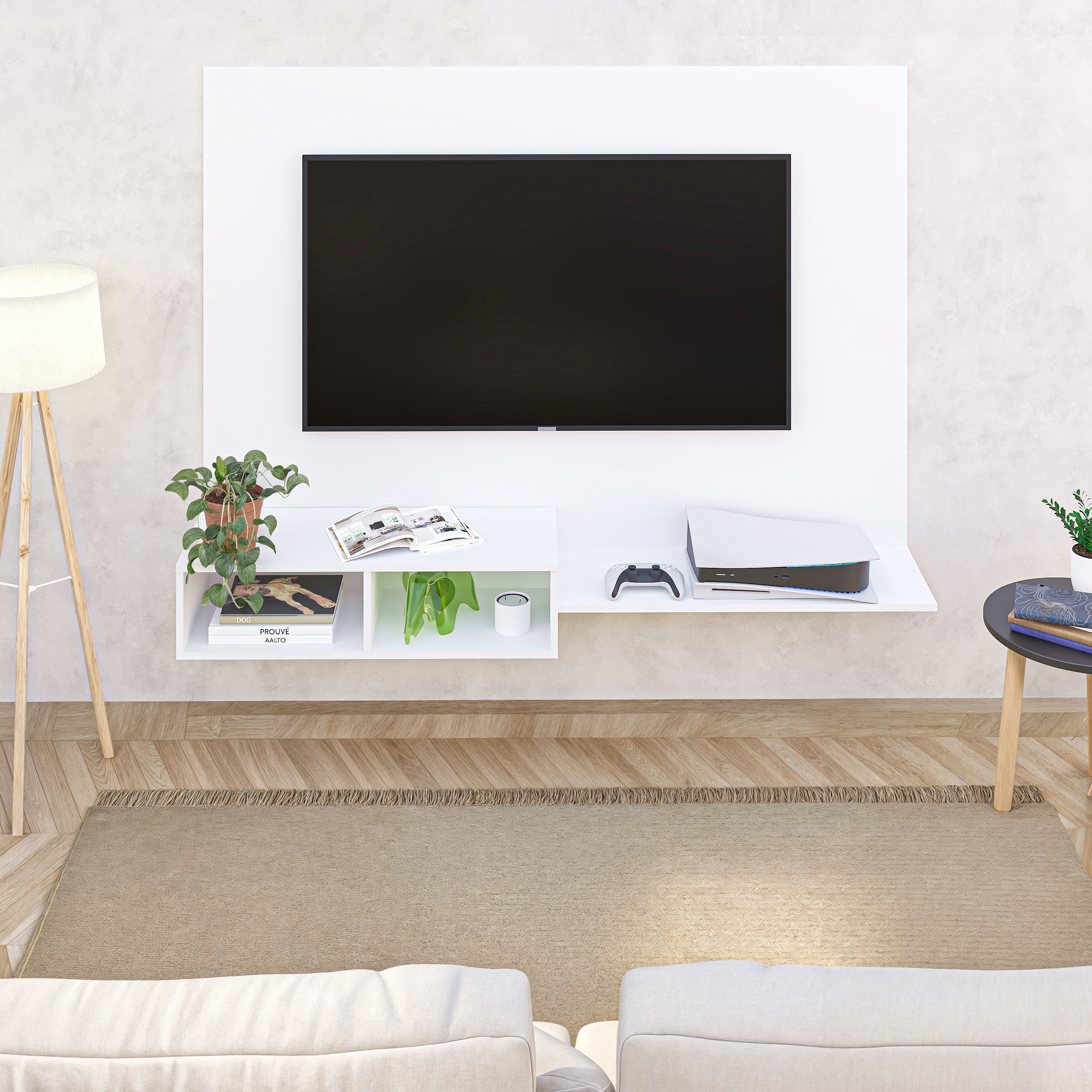 Foto 6 pulgar | Mueble De Tv Panel Panorama, Moru, Blanco