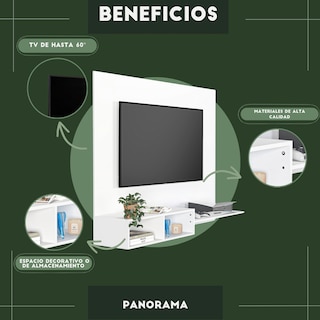 Foto 6 | Mueble De Tv Panel Panorama, Moru, Blanco