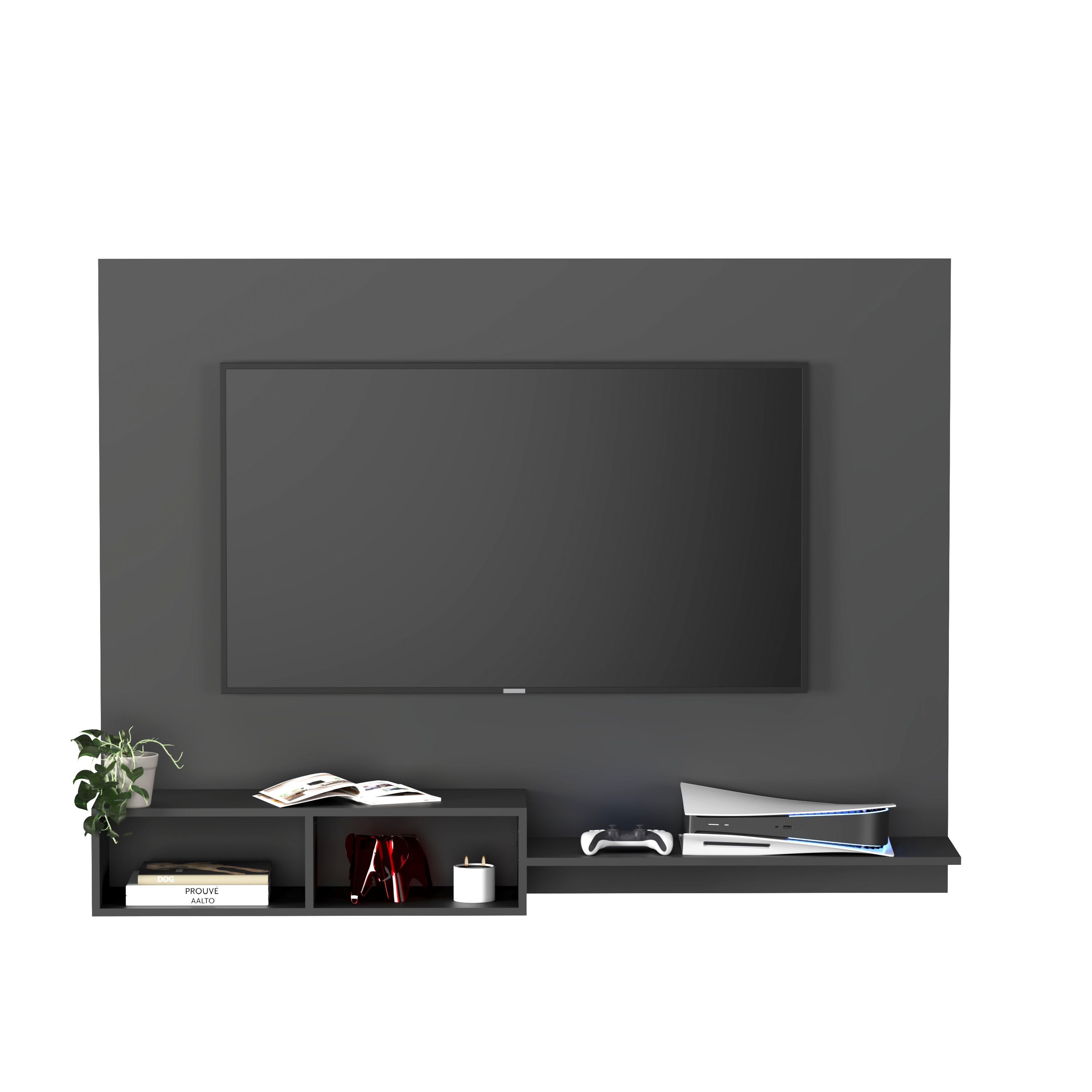 Foto 3 pulgar | Mueble De Tv Panel Panorama, Moru, Negro