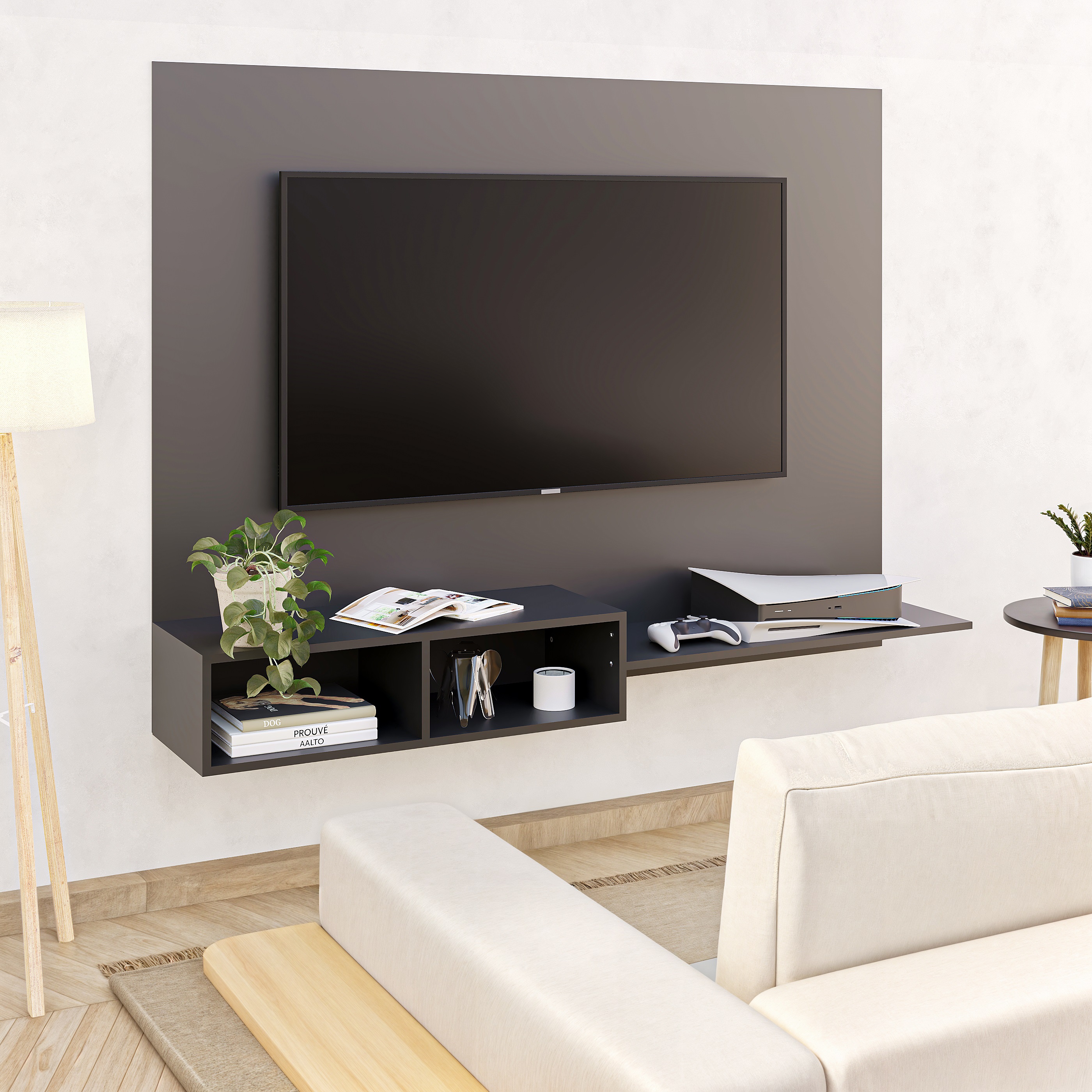 Foto 5 pulgar | Mueble De Tv Panel Panorama, Moru, Negro