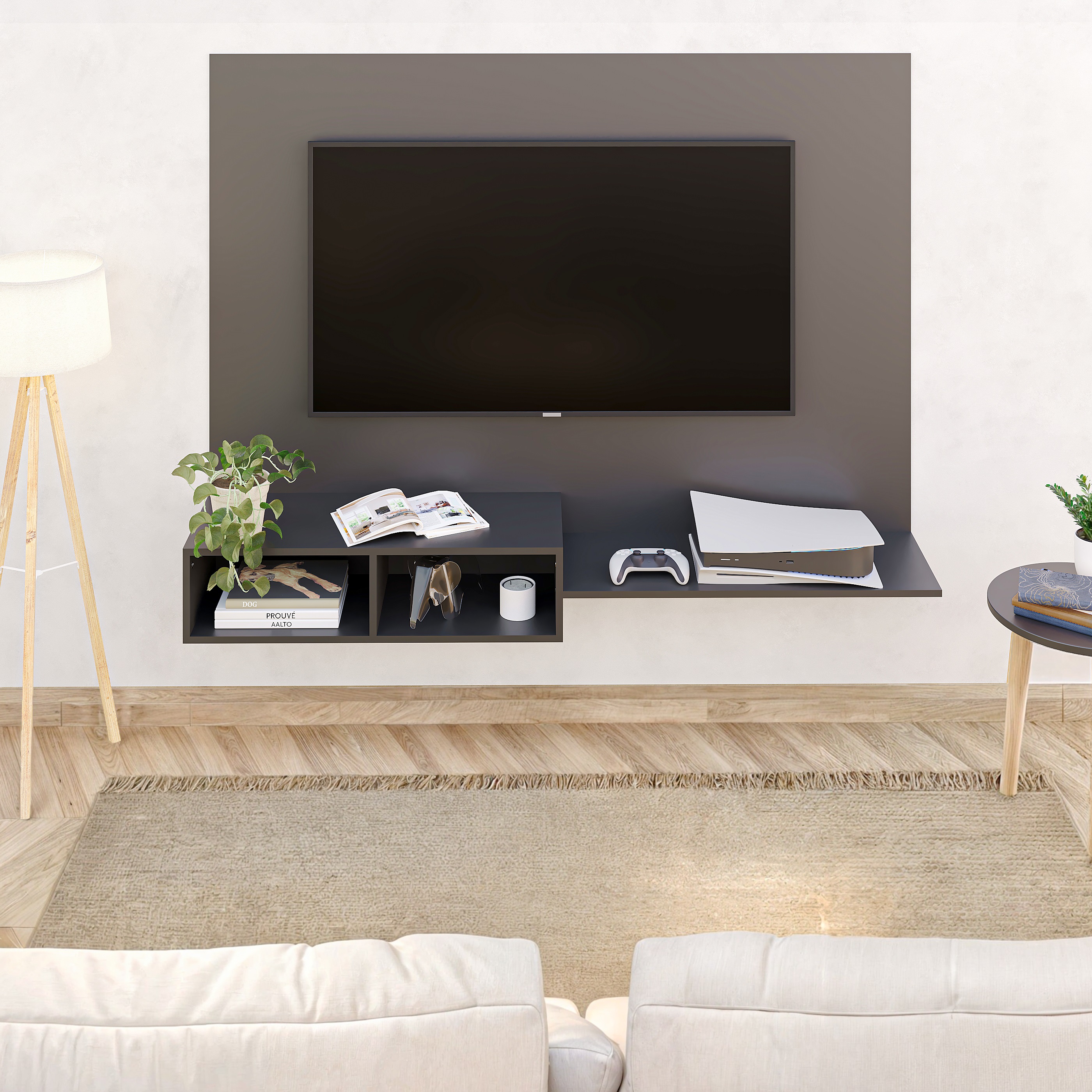 Foto 6 pulgar | Mueble De Tv Panel Panorama, Moru, Negro