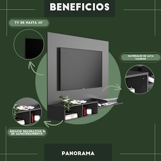 Foto 6 | Mueble De Tv Panel Panorama, Moru, Negro