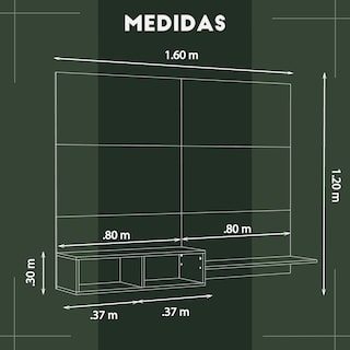 Foto 7 | Mueble De Tv Panel Panorama, Moru, Negro