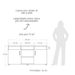 Foto 7 | Mueble para TV Maderkit Berlín