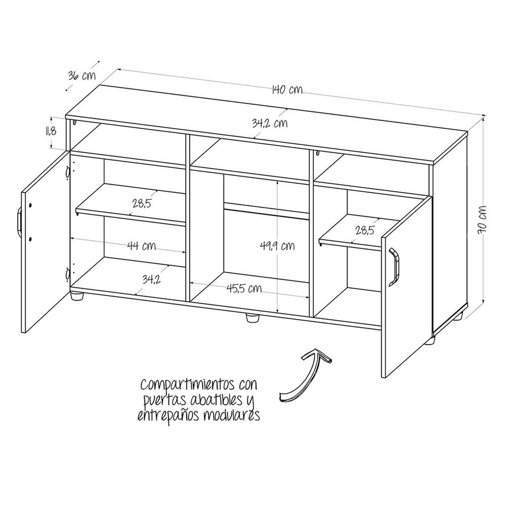 Foto 9 pulgar | Mueble para TV Maderkit Berlín