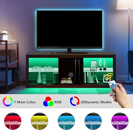 Foto 4 pulgar | Mueble Para Tv Con Luz Led Color Nogal