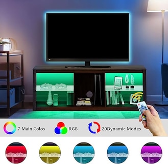 Foto 3 | Mueble Para Tv Con Luz Led Color Nogal