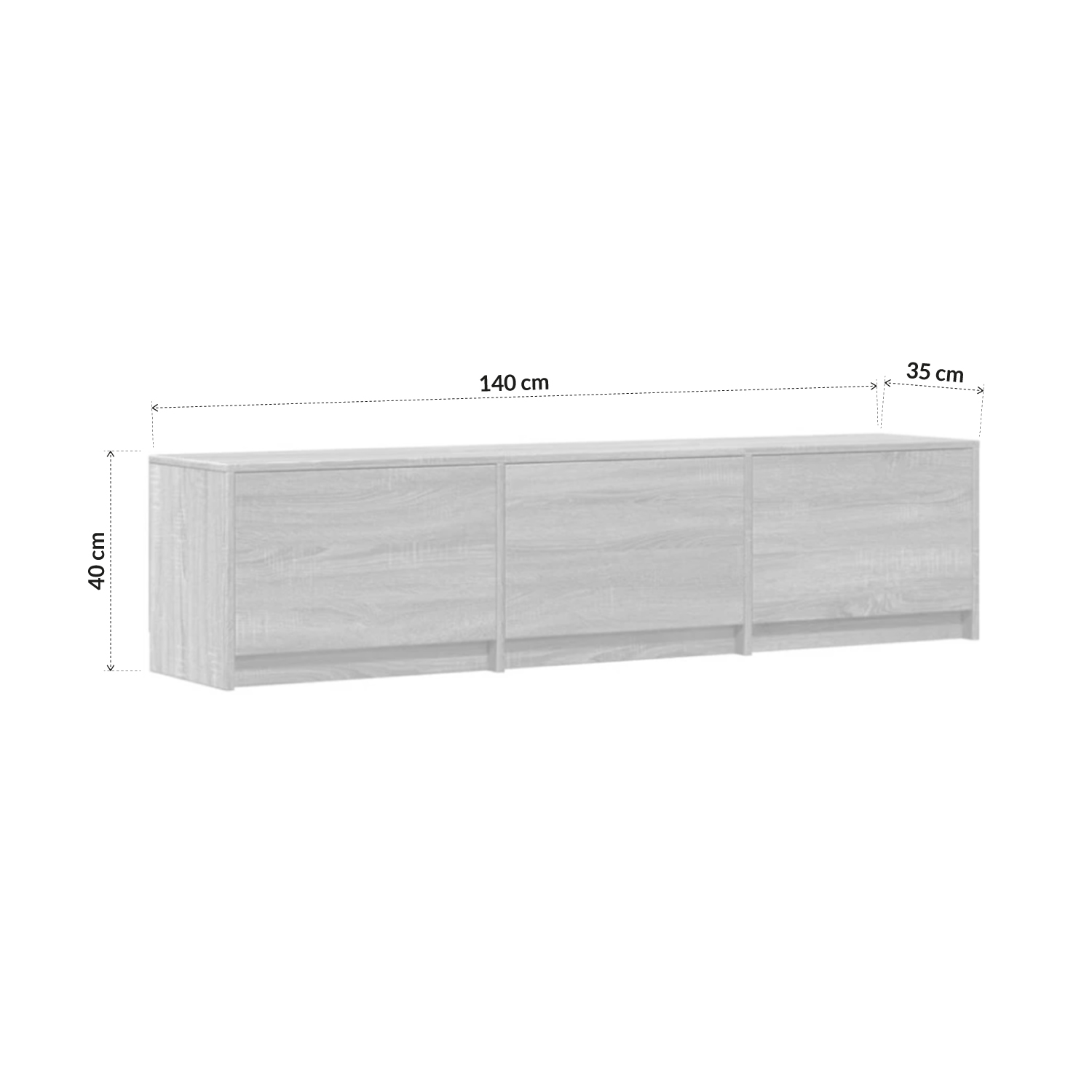Foto 8 pulgar | Mueble de Tv Bossa con Almacenamiento 3 Compartimentos