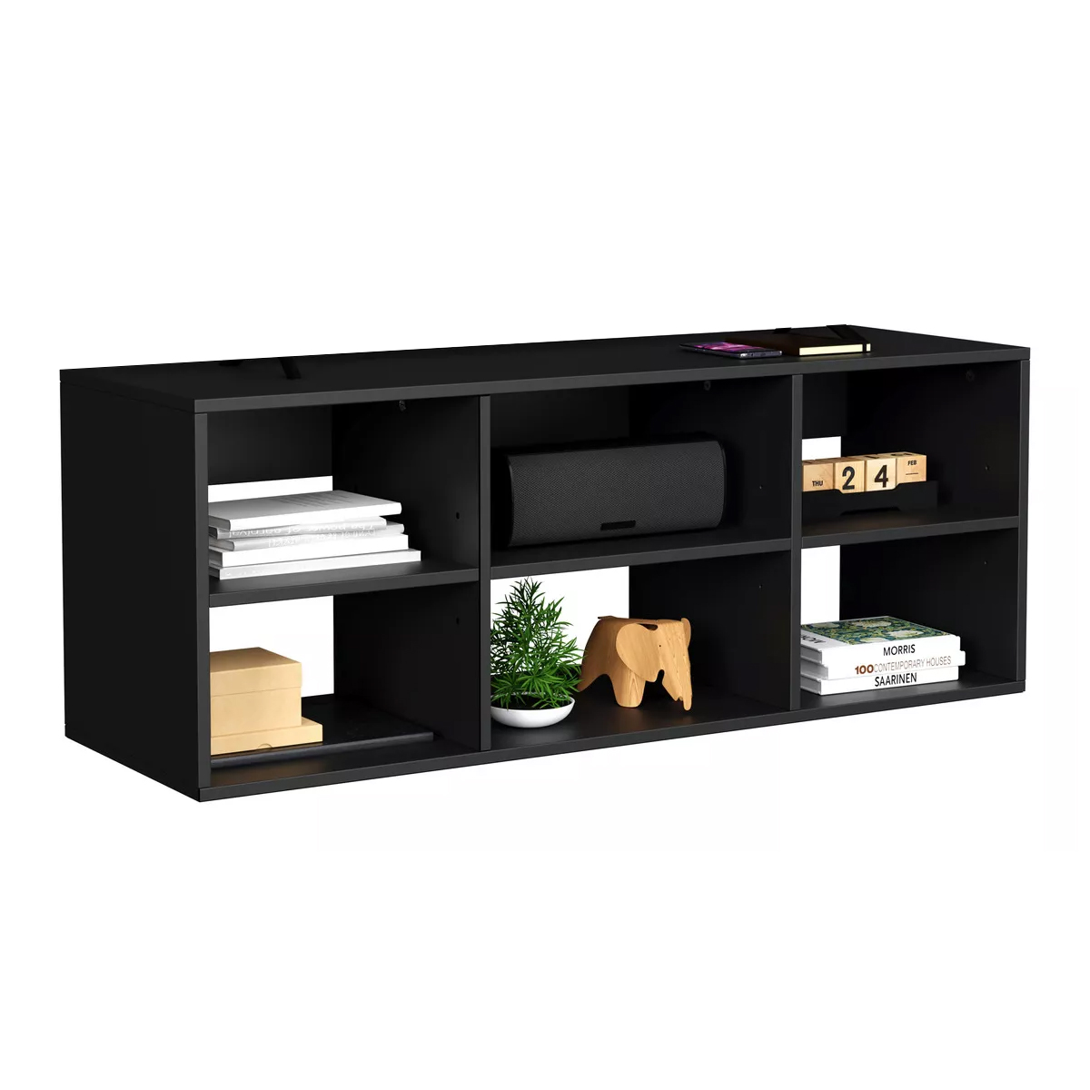 Foto 2 pulgar | Gabinete Mueble De Tv 60 pulgadas Minimalista Piso Color Negro