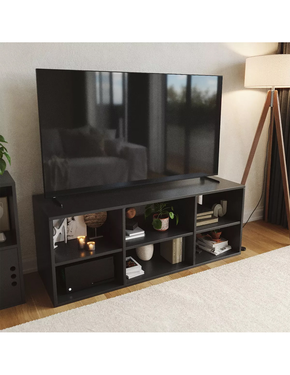 Foto 5 pulgar | Gabinete Mueble De Tv 60 pulgadas Minimalista Piso Color Negro