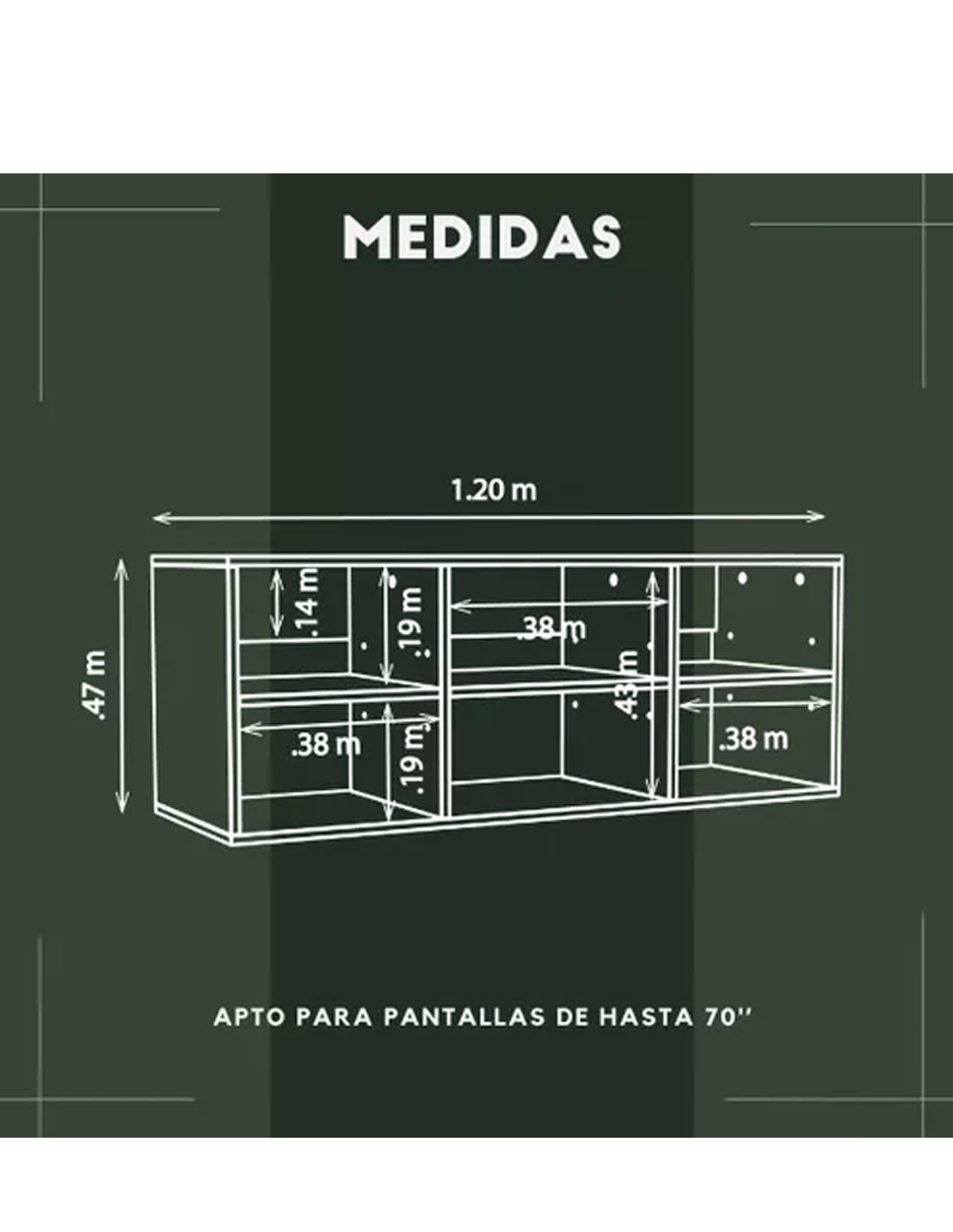 Foto 6 | Gabinete Mueble De Tv 60 pulgadas Minimalista Piso Color Negro
