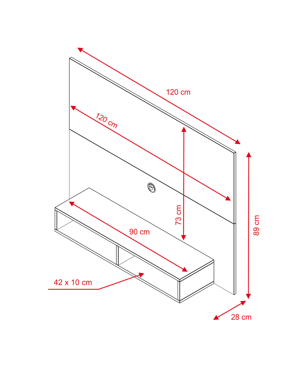 Foto 6 pulgar | Mueble Para Tv Skal 49 Pulgadas Panel Flotante Con Repisa