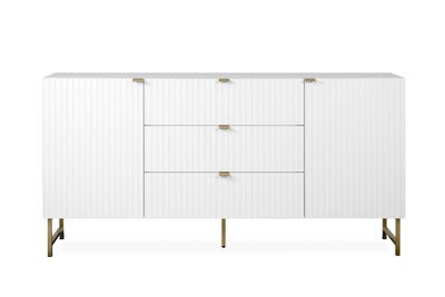 Foto 1 | Mueble De Tv Blanco Con 2 Cajones, 2 Puertas Y 2 Entrepaños Con Estructura De Madera Inustrializada Y Metal
