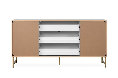 Foto 5 | Mueble De Tv Blanco Con 2 Cajones, 2 Puertas Y 2 Entrepaños Con Estructura De Madera Inustrializada Y Metal