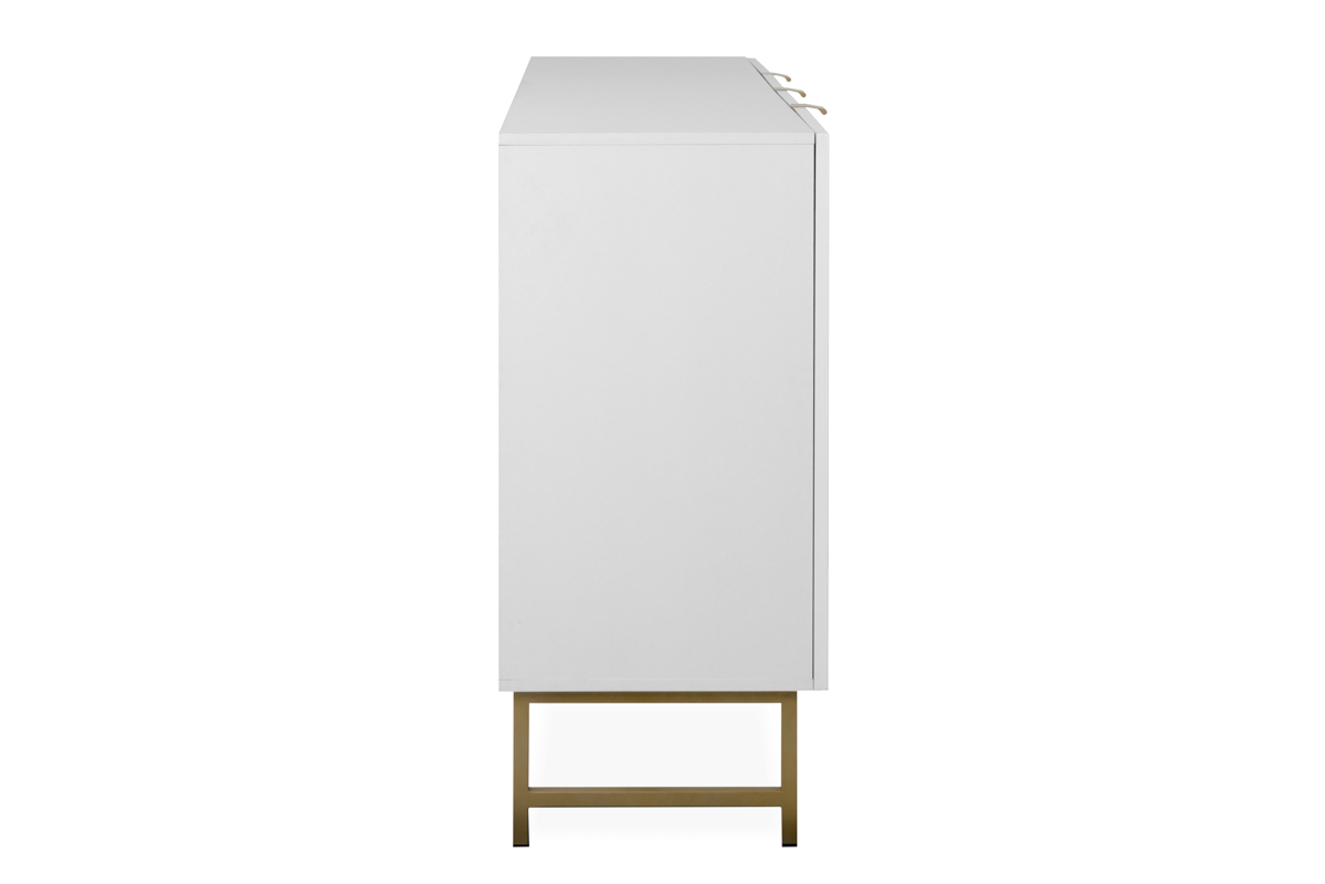 Foto 7 pulgar | Mueble De Tv Blanco Con 2 Cajones, 2 Puertas Y 2 Entrepaños Con Estructura De Madera Inustrializada Y Metal