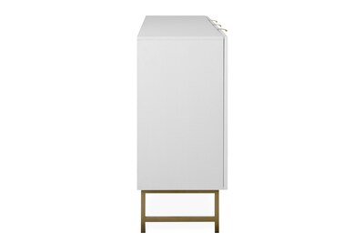 Foto 6 | Mueble De Tv Blanco Con 2 Cajones, 2 Puertas Y 2 Entrepaños Con Estructura De Madera Inustrializada Y Metal