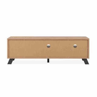 Foto 4 | Mueble De Tv Negro Y Roble Con 1 Puerta, 2 Cajones Y 2 Compartimentos Hecho De Madera Industrializada 138cm (anc