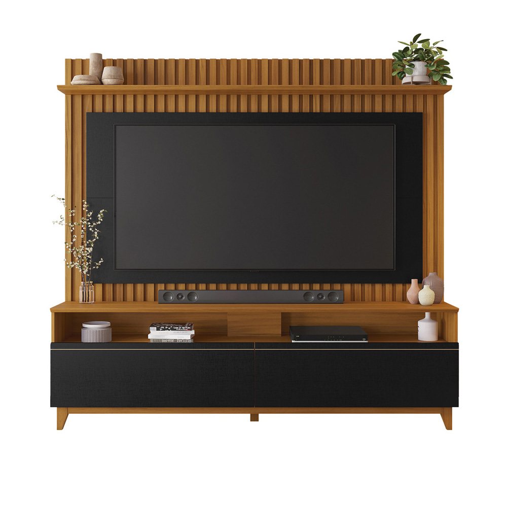 Mueble Para Tv  Skal 65'' Rack + Panel  Freijo/negro