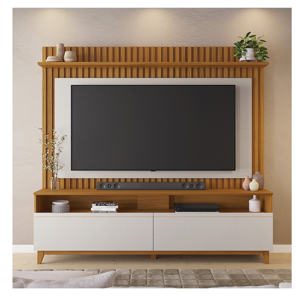 Foto 5 pulgar | Mueble Para Tv Skal 65'' Rack + Panel Freijo/blanco