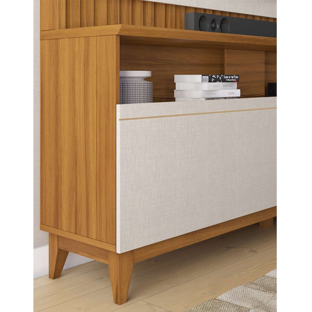 Foto 7 pulgar | Mueble Para Tv Skal 65'' Rack + Panel Freijo/blanco