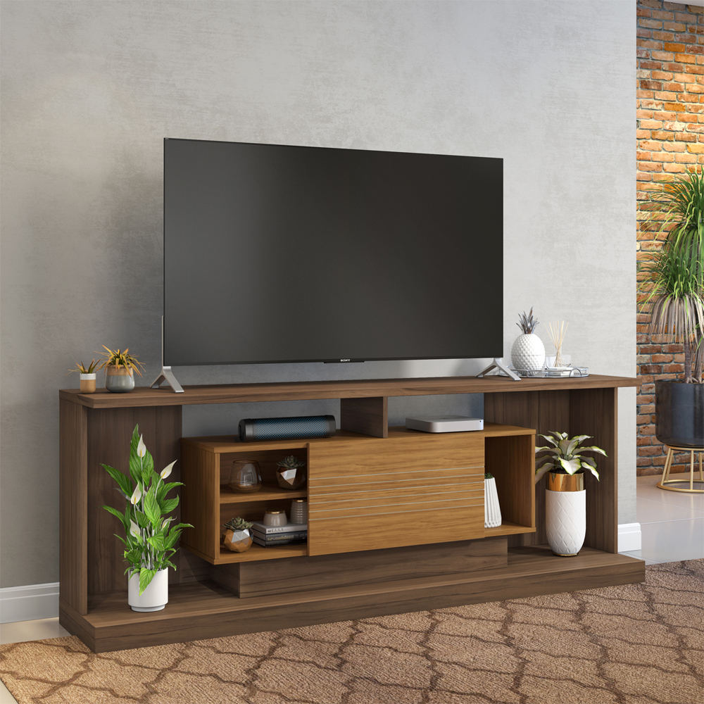 Foto 5 pulgar | Mueble Para Tv De 70'' Nogal C/puerta Corrediza Nt1140